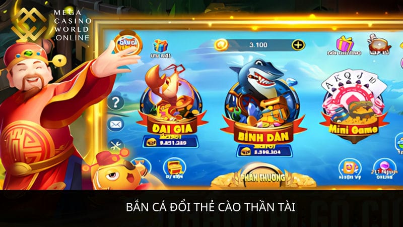 Bắn cá đổi thẻ cào Thần Tài săn BOSS mỗi ngày tại MCW