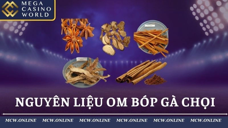 Nguyên liệu om bóp gà chọi